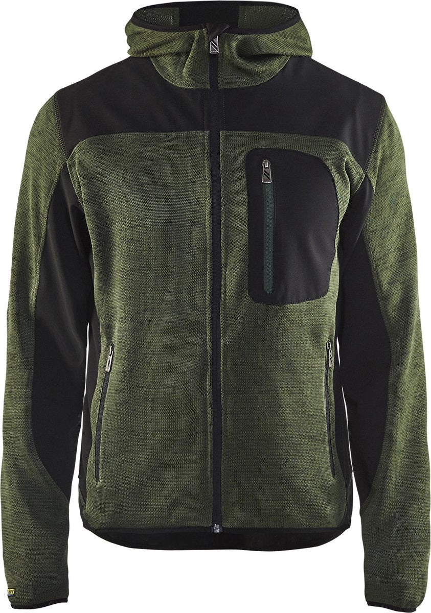 Blåkläder Blaklader gebreid vest met softshell 4930-2117 - army groen zwart - xxl