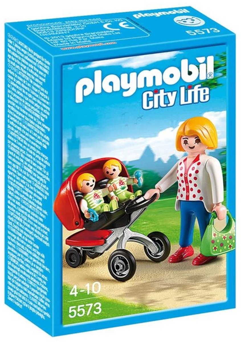 PLAYMOBIL city life tweeling kinderwagen - 5573