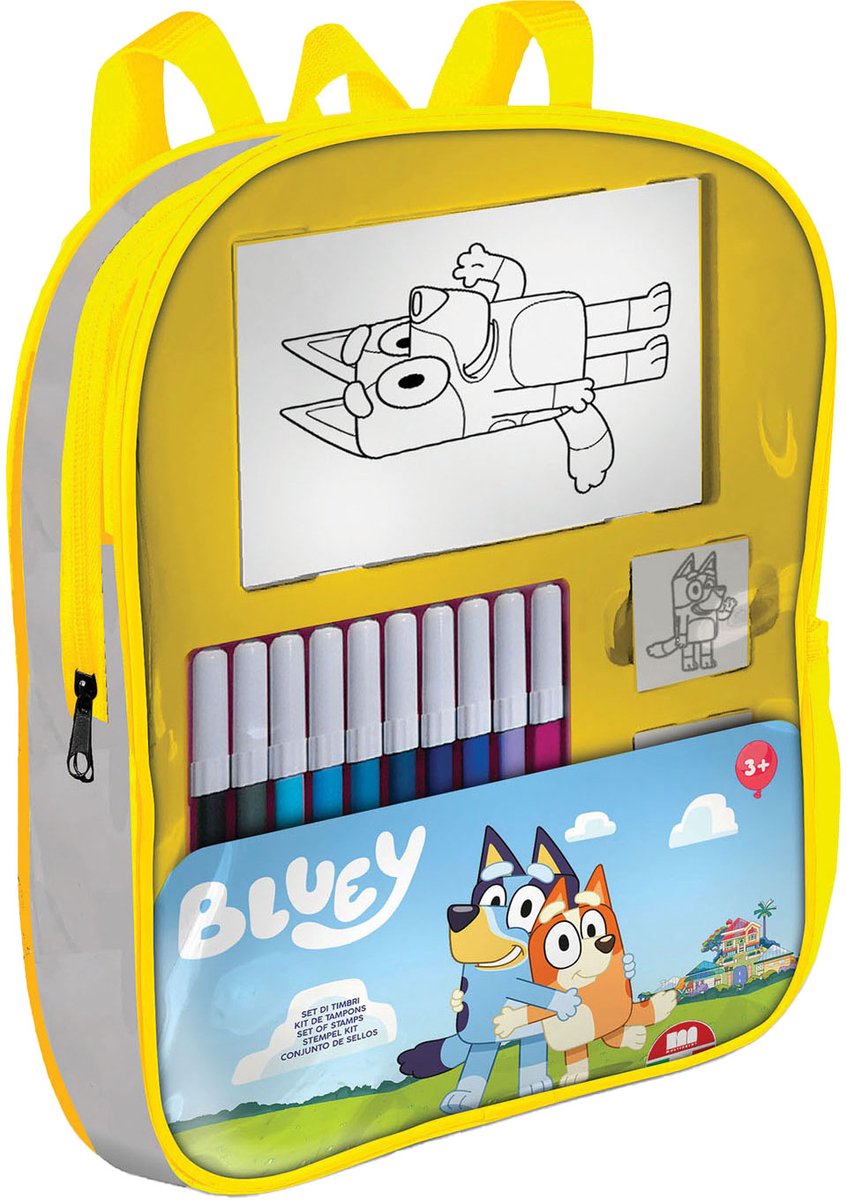 Multiprint Bluey rugzak met stempels en viltstiften