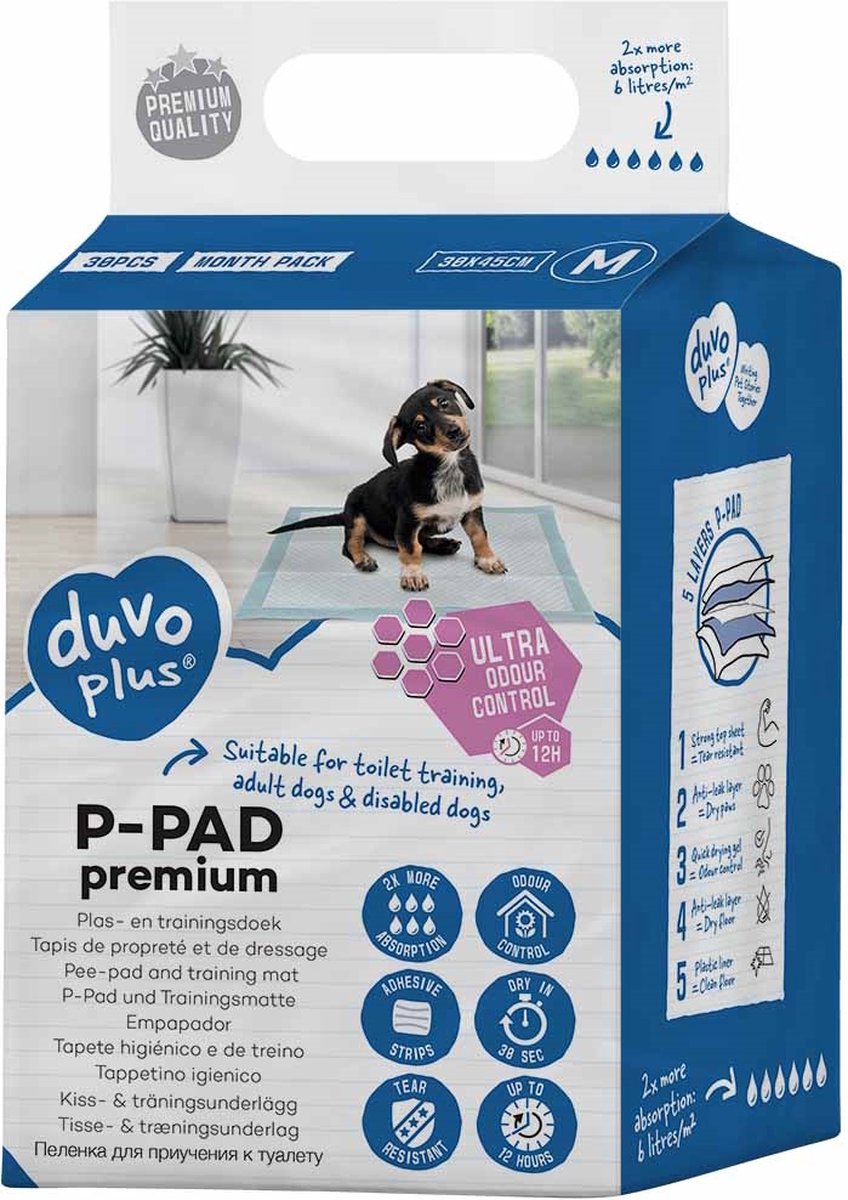 Duvo + p-pad premium geur controle 30 stuks xl - 60x60cm