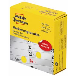 Markeringspunten Avery geel 250 stuks 19 mm