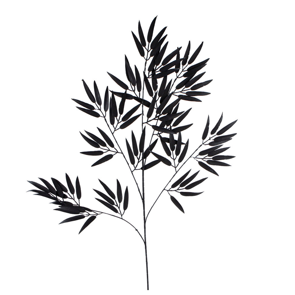Diversen Kunstblad bamboo spray mat zwart 98cm