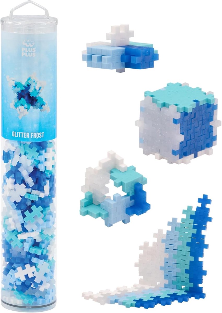 Plus-Plus tube glitter frost 240 delige bouwset - 4305 - bouwspeelgoed - constructiespeelgoed - set met bouwstenen - vanaf 5 jaar