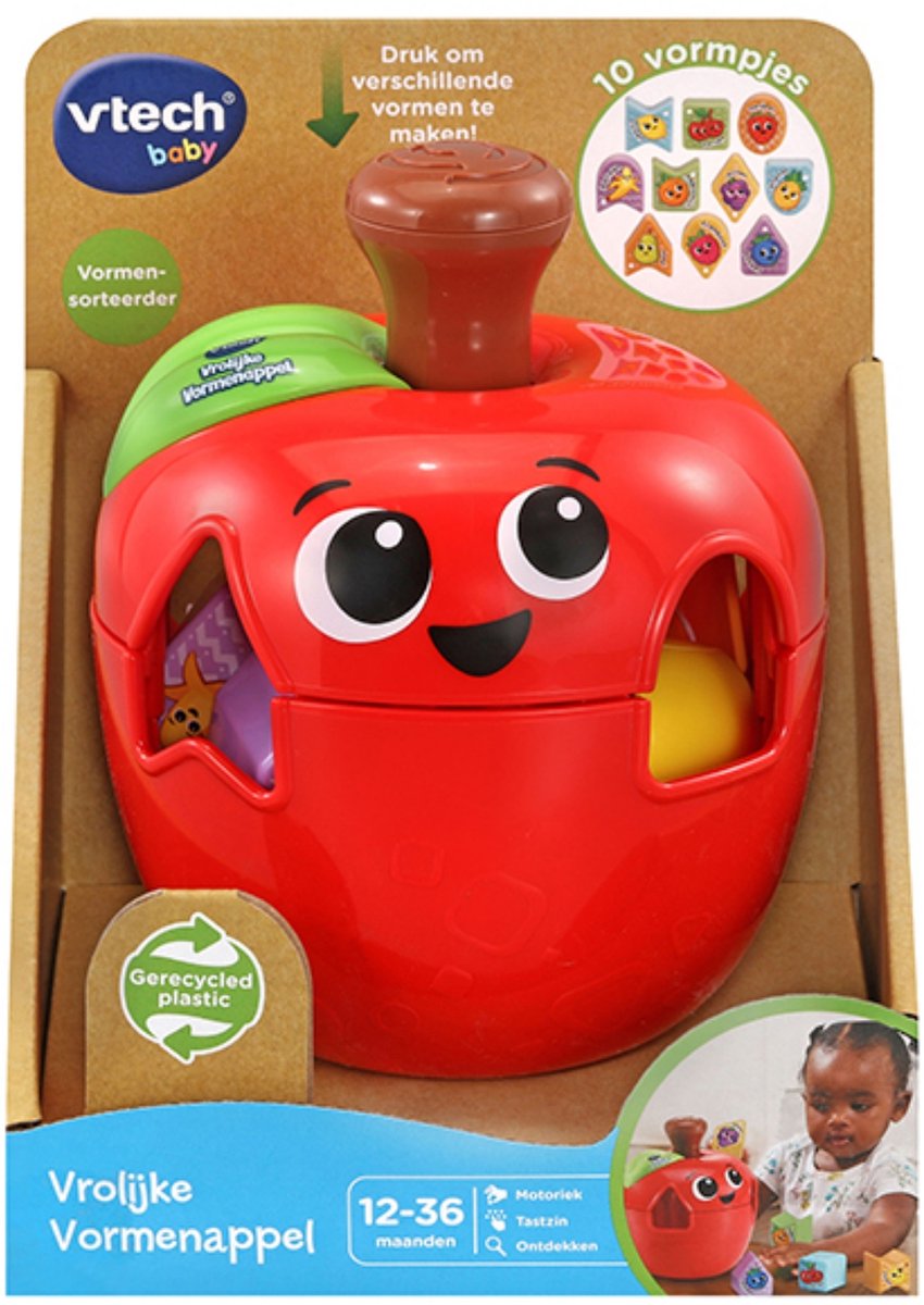 VTech baby vrolijke vormenappel - educatief speelgoed - fruit en vormen - cadeau - van 1 tot 3 jaar