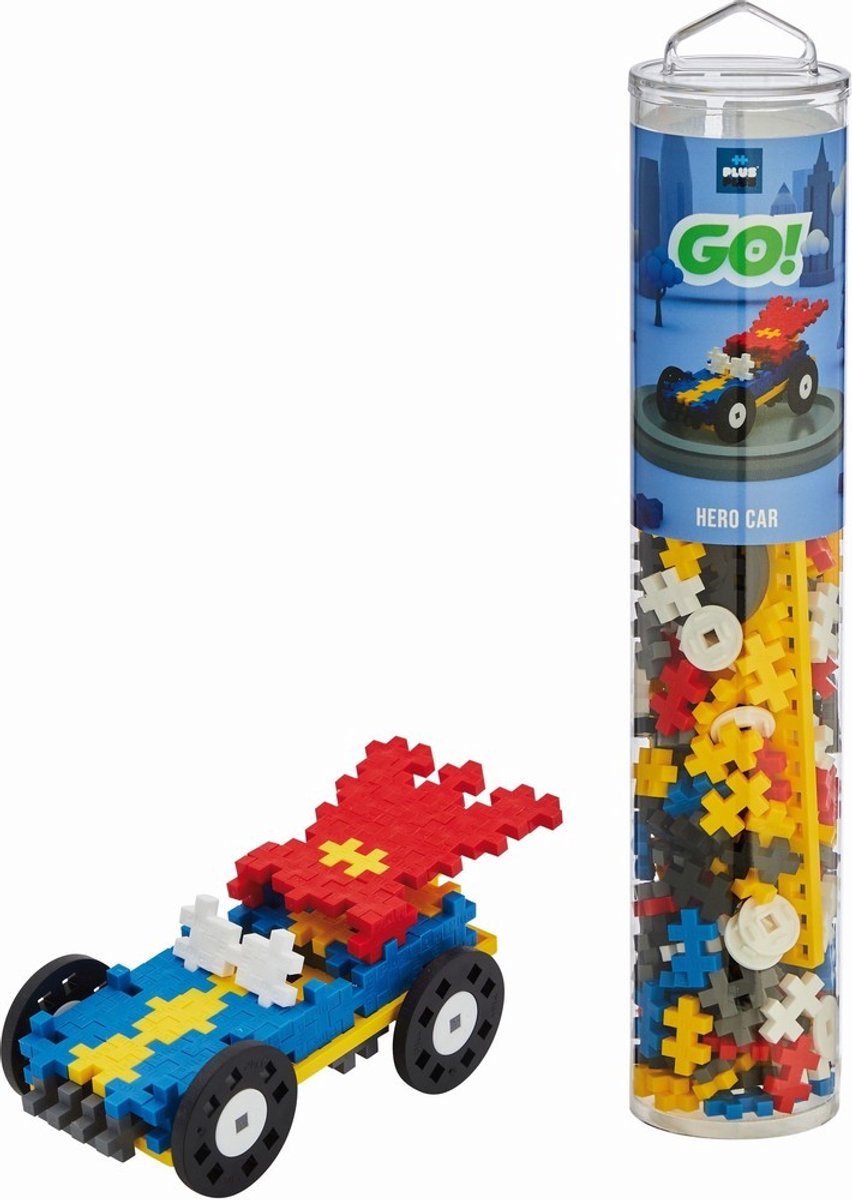 Plus-Plus go! tube auto held 200 delige bouwset - 4259 - bouwspeelgoed - constructiespeelgoed - set met bouwstenen - vanaf 5 jaar
