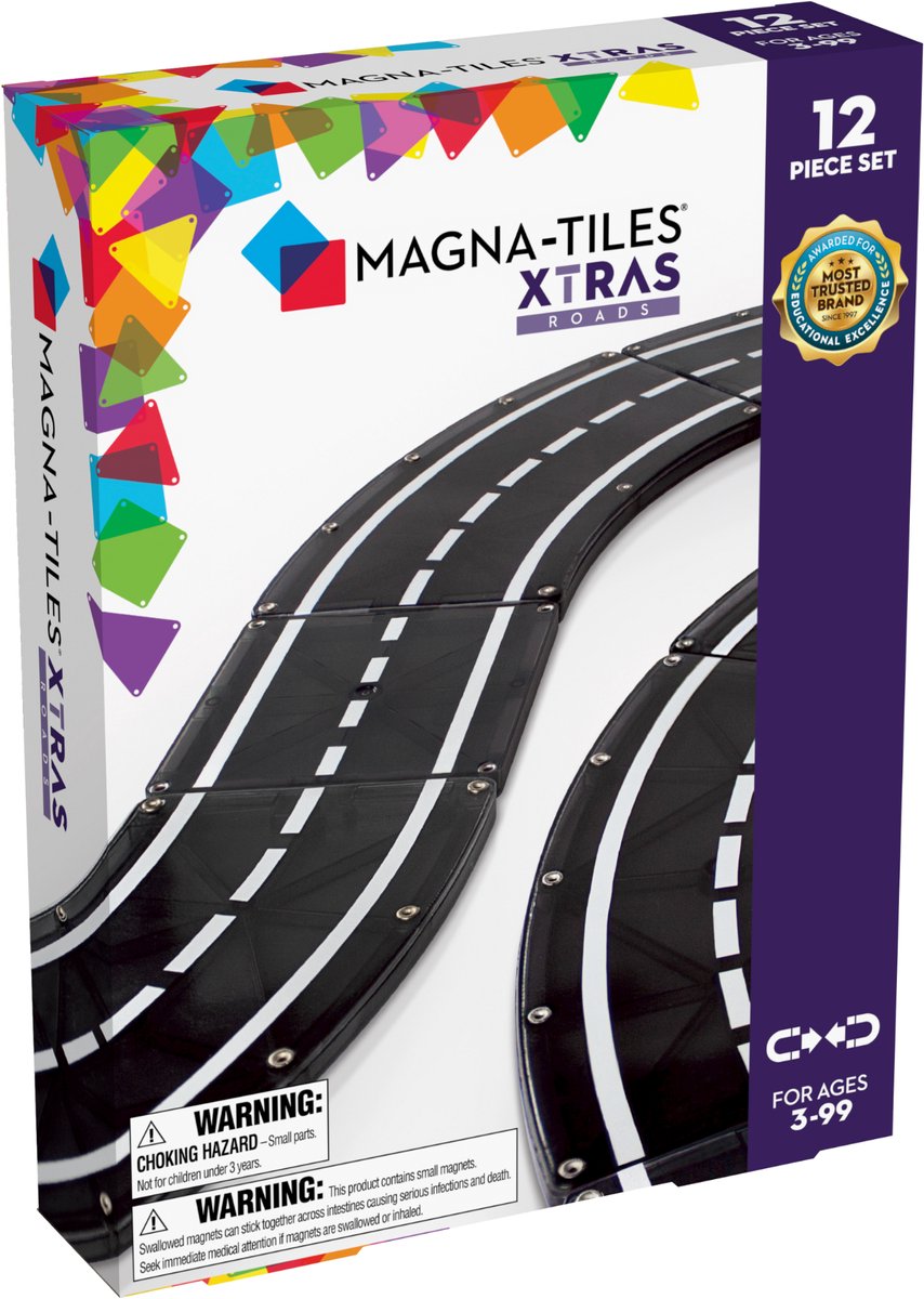 Magna-Tiles xtras roads uitbreidingsset 12 stuks