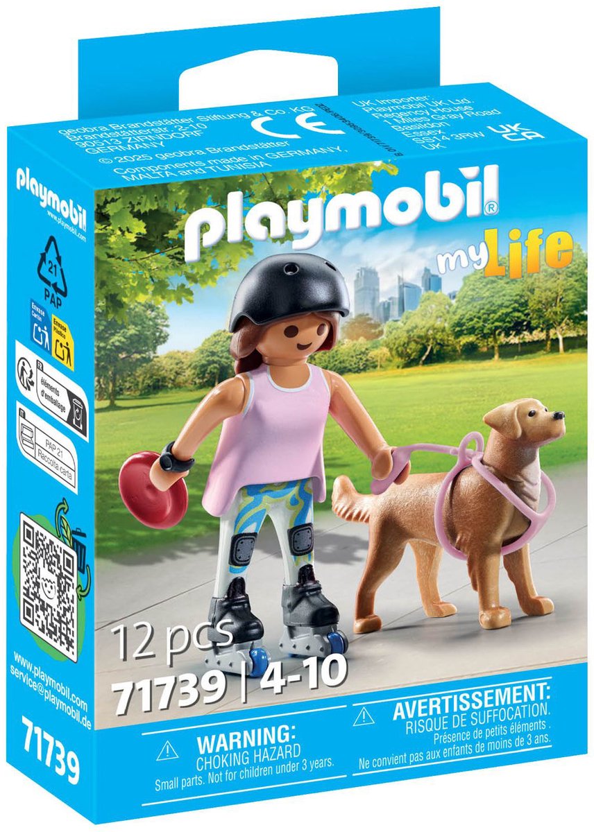 PLAYMOBIL my life - schaatser met retriever - dynamische duo - 71739