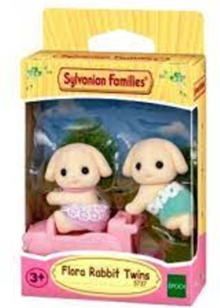 Sylvanian Families 5737 tweeling bloemen hangoor konijn- 2 fluweelzachte speelfiguren