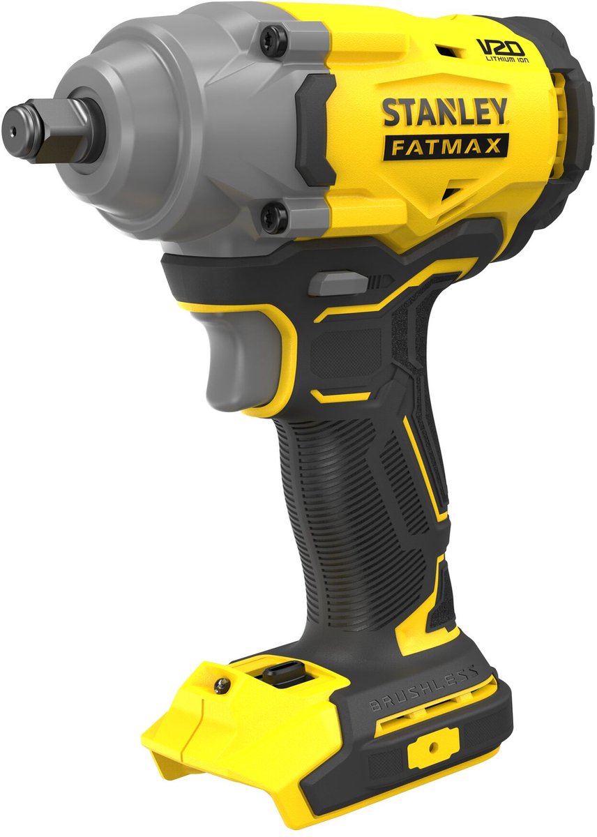 STANLEY fatmax v20 18v brushless slagmoersleutel met 1 2 frictiering aansluiting (zonder accu en lader) sfmcf920b-xj
