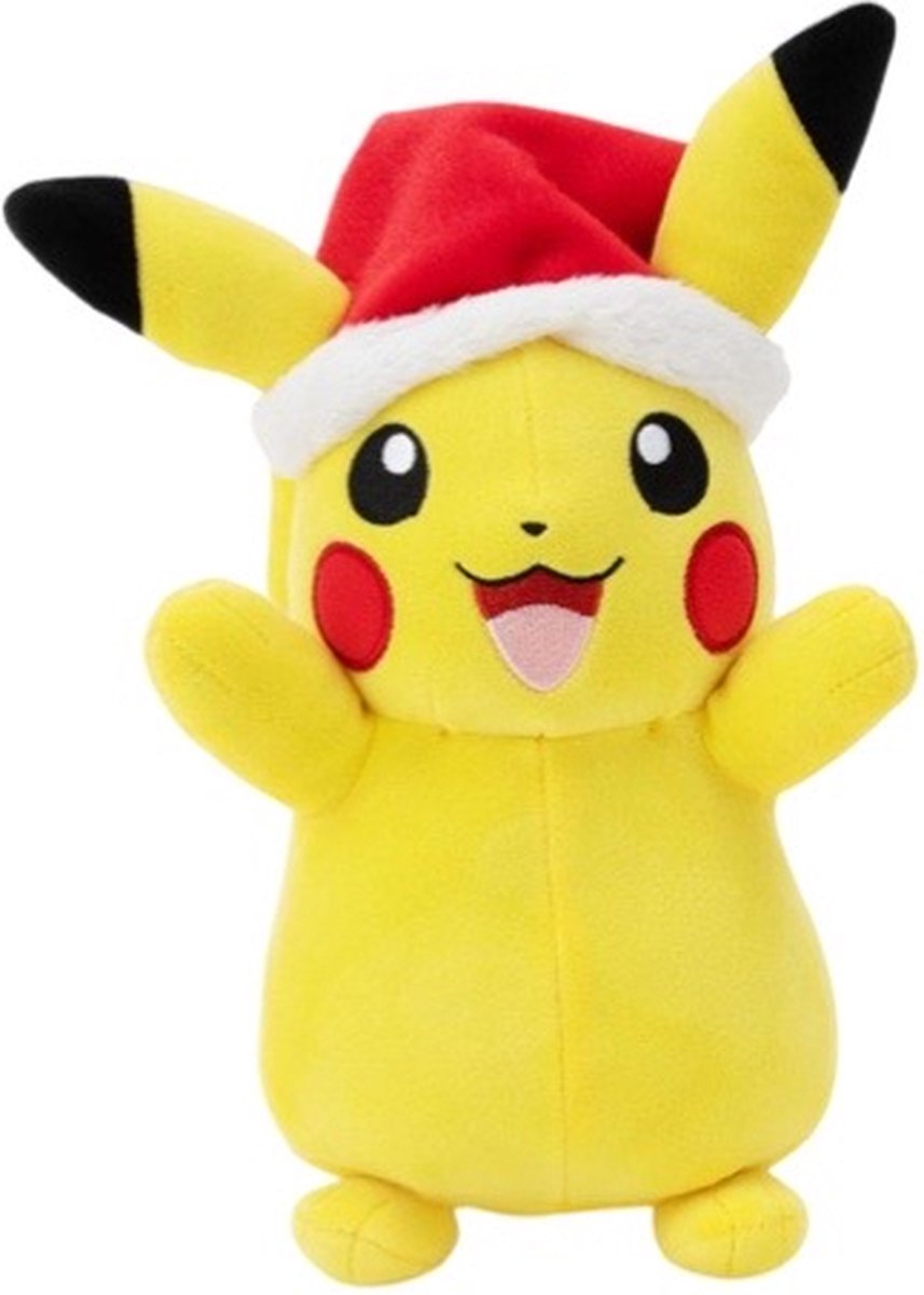 Jazwares Pokémon | pikachu met kerstmuts - 20 cm knuffel