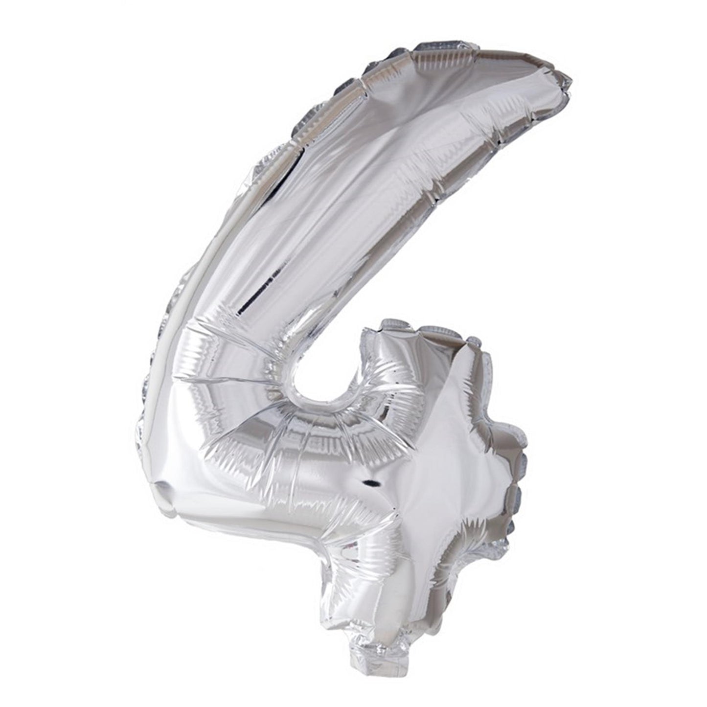 Globos Folie ballon nummer '4' zilver 40cm