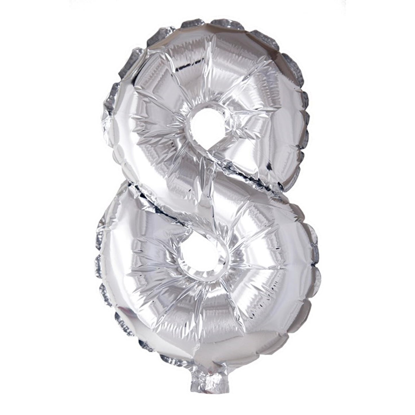 Globos Folie ballon nummer '8' zilver 40cm