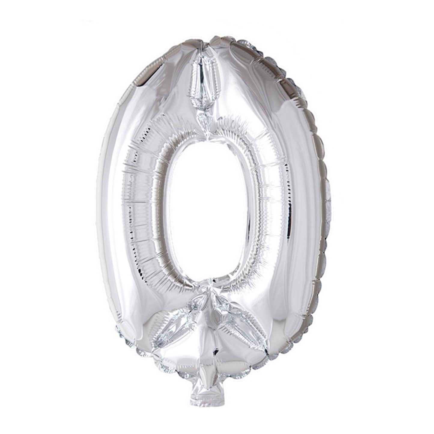 Globos Folie ballon nummer '0' zilver 40cm
