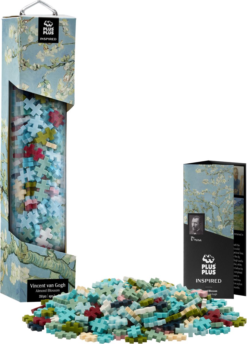 Plus-Plus inspired van gogh almond blossom – 350 delige bouwset – 4352 – bouwspeelgoed – constructiespeelgoed – set met bouwstenen – vanaf 7 jaar
