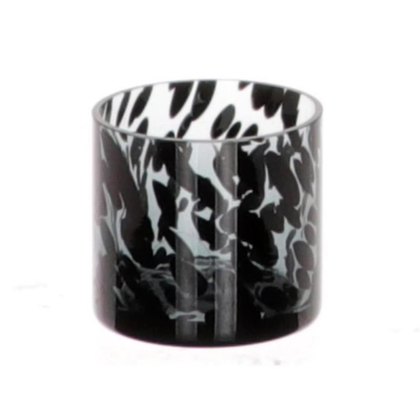HBX Natural Living Theelichthouder panterglas ø8xh8cm grijs