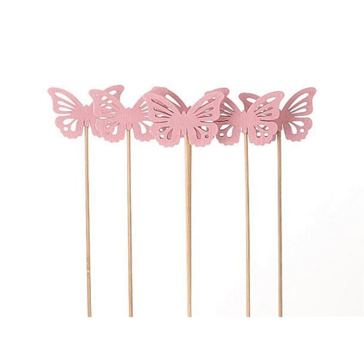 HBX Natural Living Plantensteker vlinder 6 stuks 50cm roze