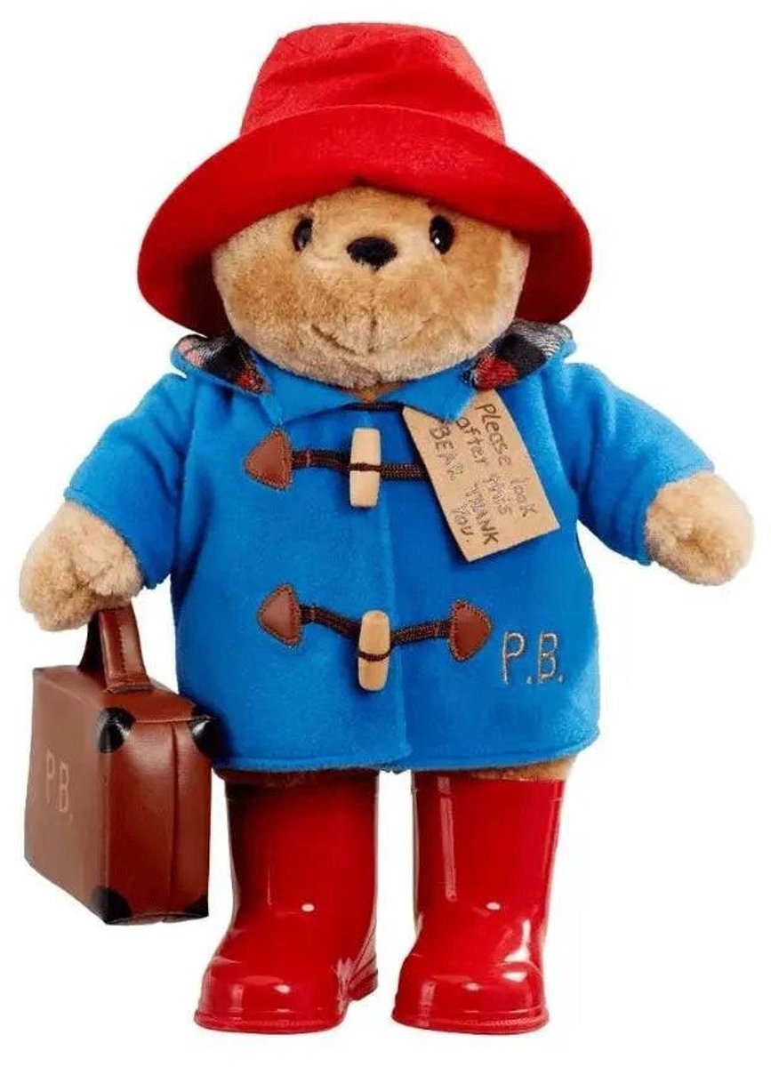 Rainbow Designs Paddington met regenlaarsjes en koffer knuffel - 36 cm - pluche