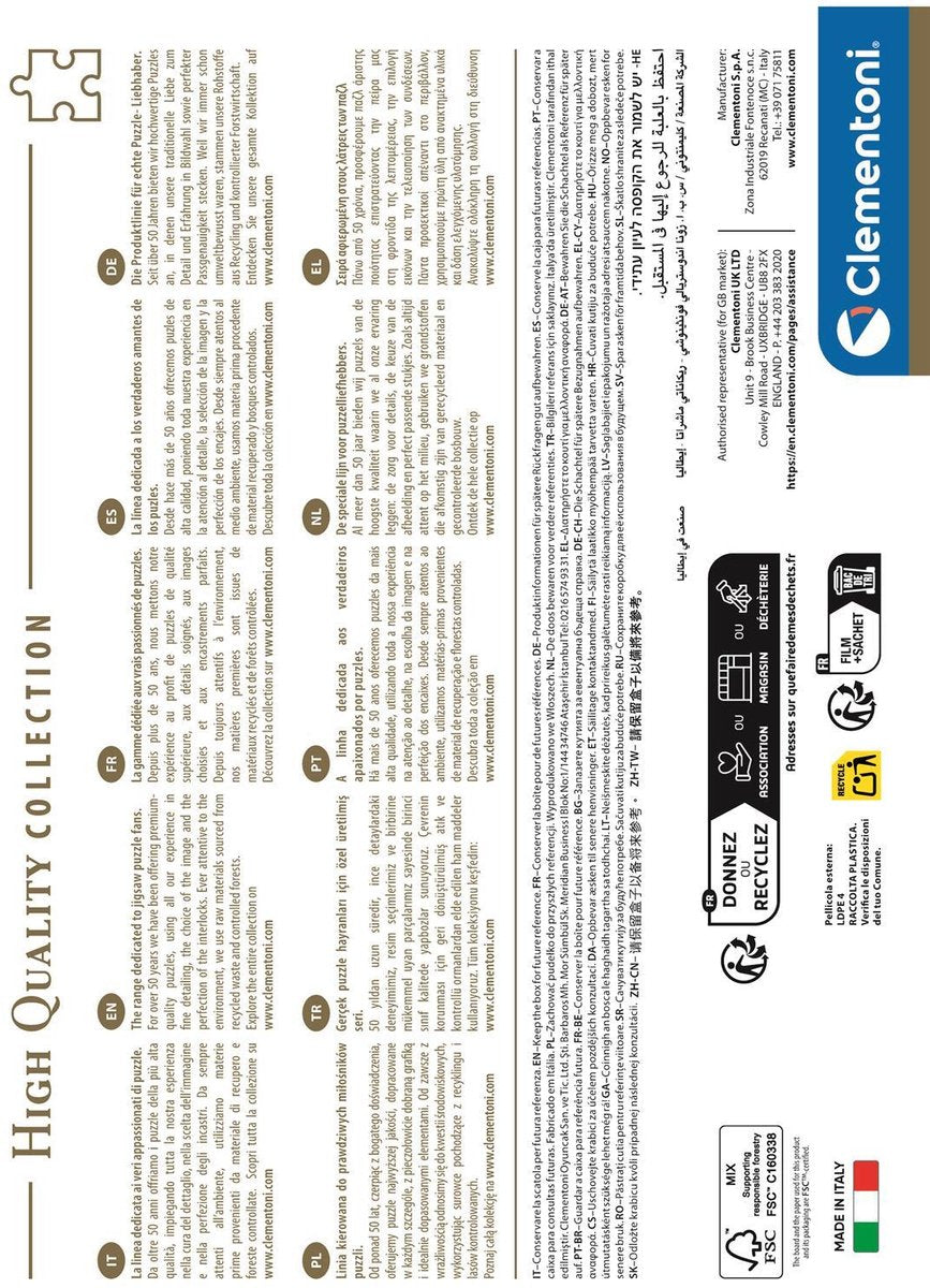 Clementoni legpuzzel golden hour at eltz castle - puzzel 1000 stukjes kasteel - high quality collection - compact box - puzzels voor volwassenen