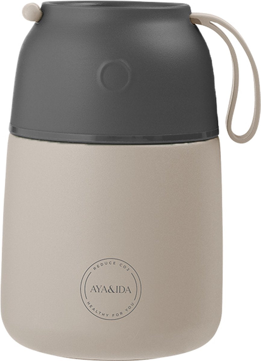 Aya Ida - foodie - thermosfles - voedselcontainer - 500ml - cream beige