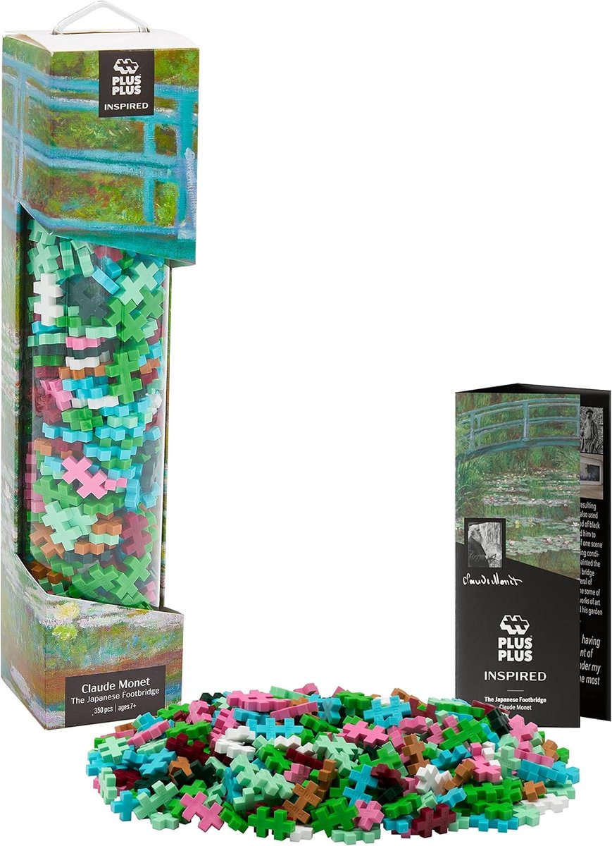 Plus-Plus inspired monet japanse voetbrug 350 delige bouwset - 4277 - bouwspeelgoed kunstwerk - constructiespeelgoed - set met bouwstenen - vanaf 7 jaar