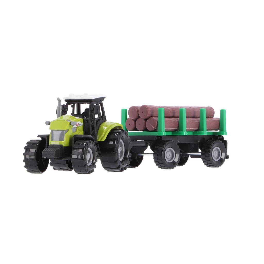 Overige Merken Tractor + aanhanger met boomstammen + licht en geluid
