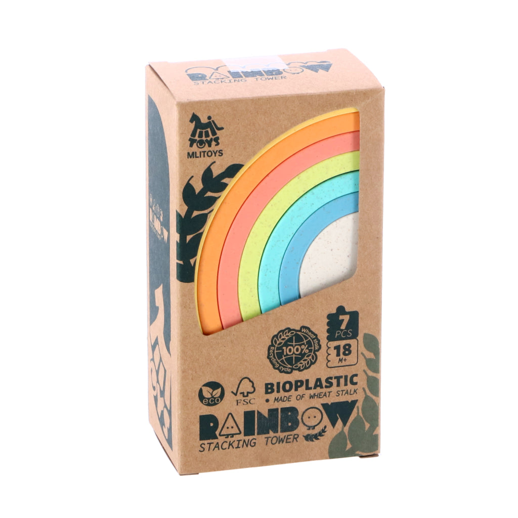 Mlitoys bioplastic stapelregenboog 7-delig