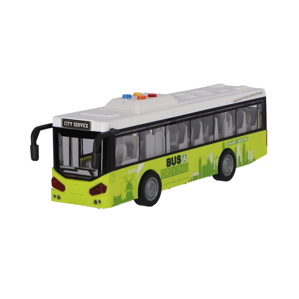 Overige Merken Stadsbus 1:16 + licht en geluid wit groen