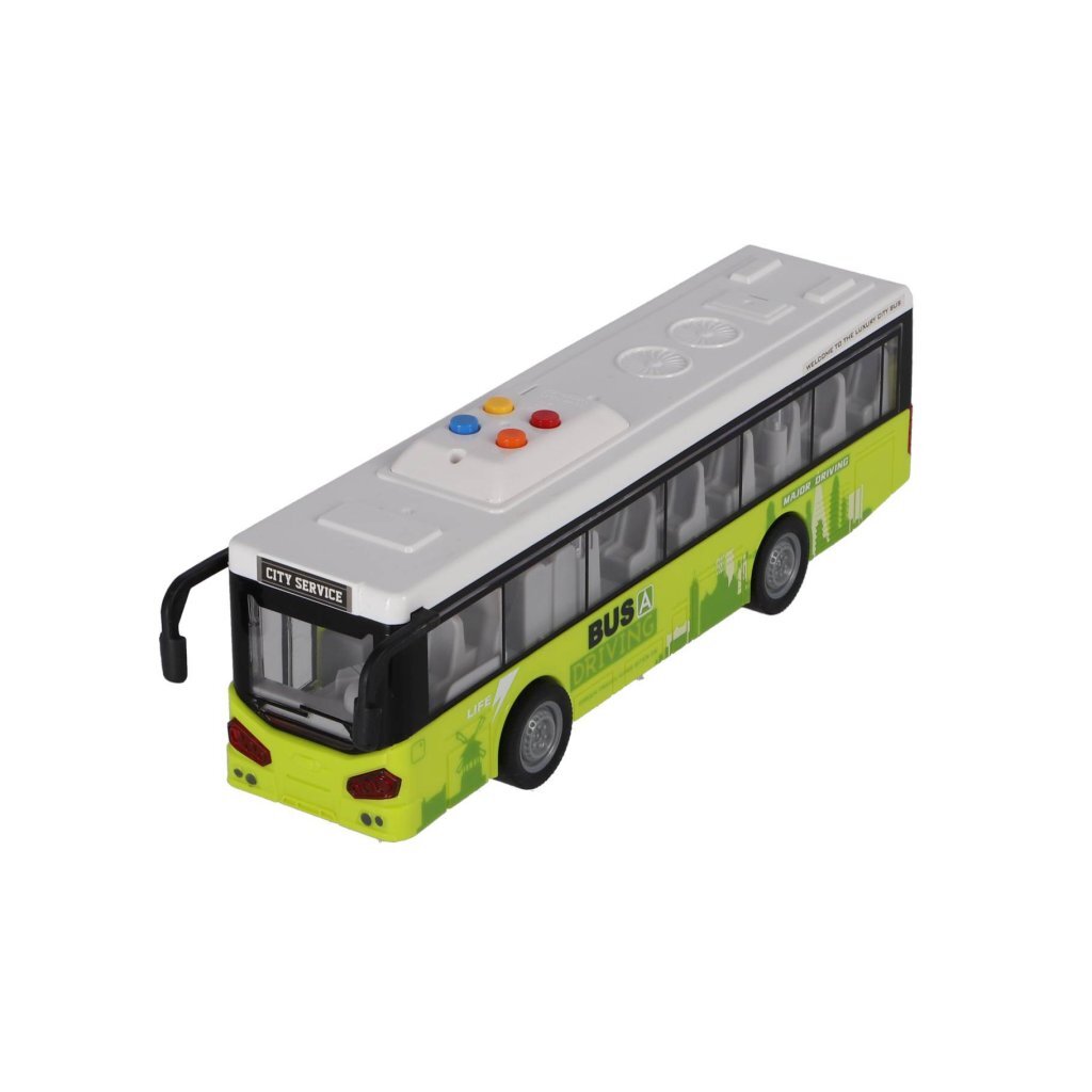 Overige Merken Stadsbus 1:16 + licht en geluid wit groen