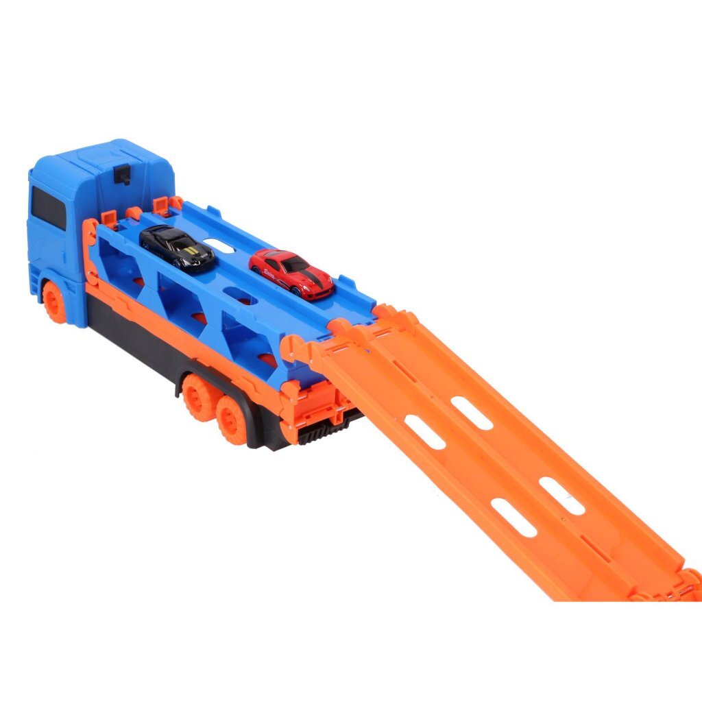 Overige Merken Pop-up auto transporter + 2 die-cast voertuigen