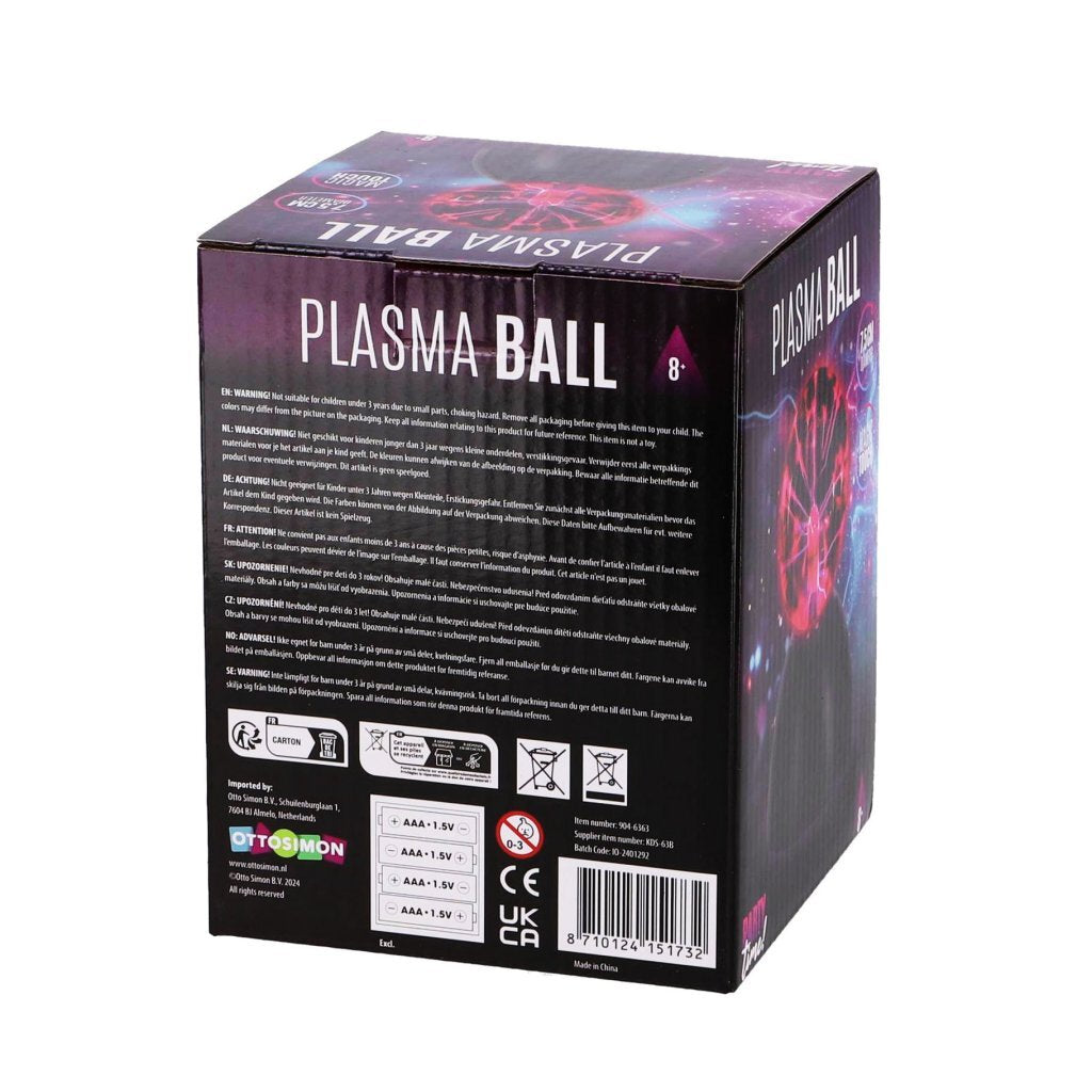 Overige Merken Party time plasma bol 7.5 cm zwart