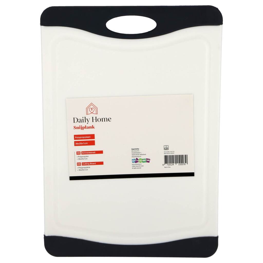 Daily Home snijplank 36.8x25.5 cm zwart wit