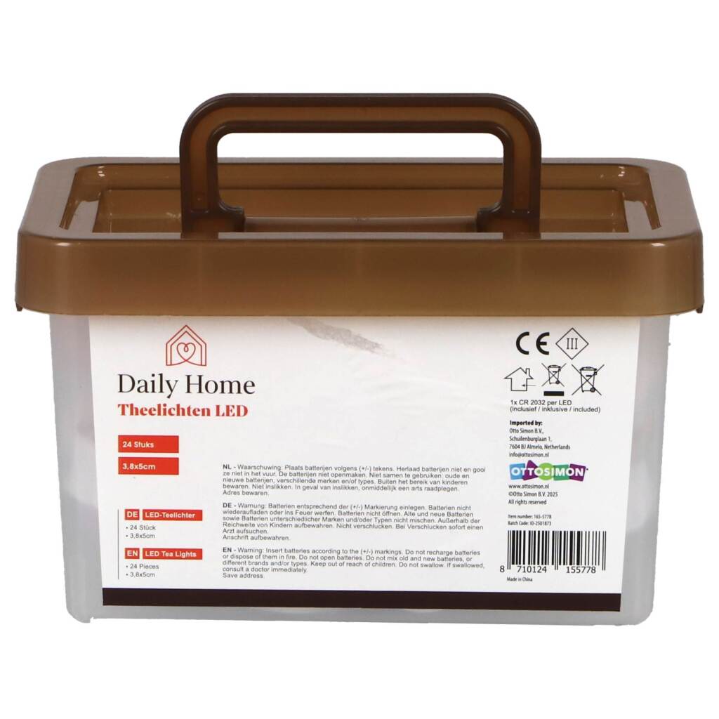 Daily Home led theelichten 3.8 cm 24 stuks wit
