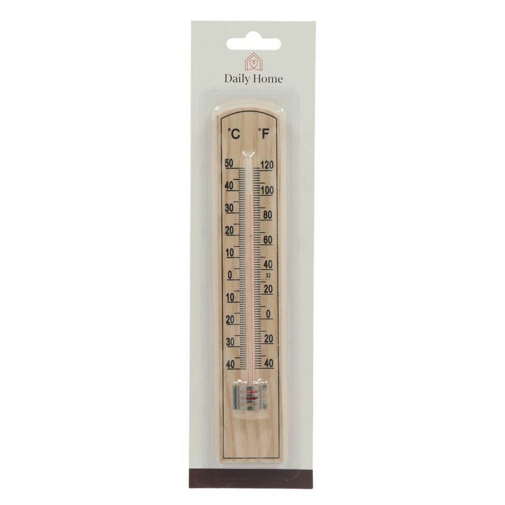 Daily Home houten kamer thermometer 20 cm