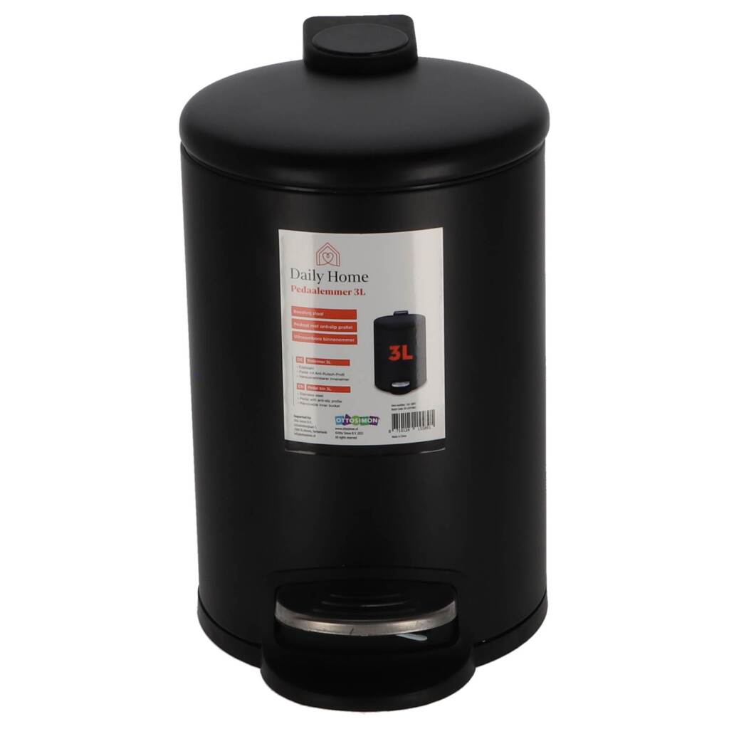 Daily Home pedaalemmer 3l mat zwart