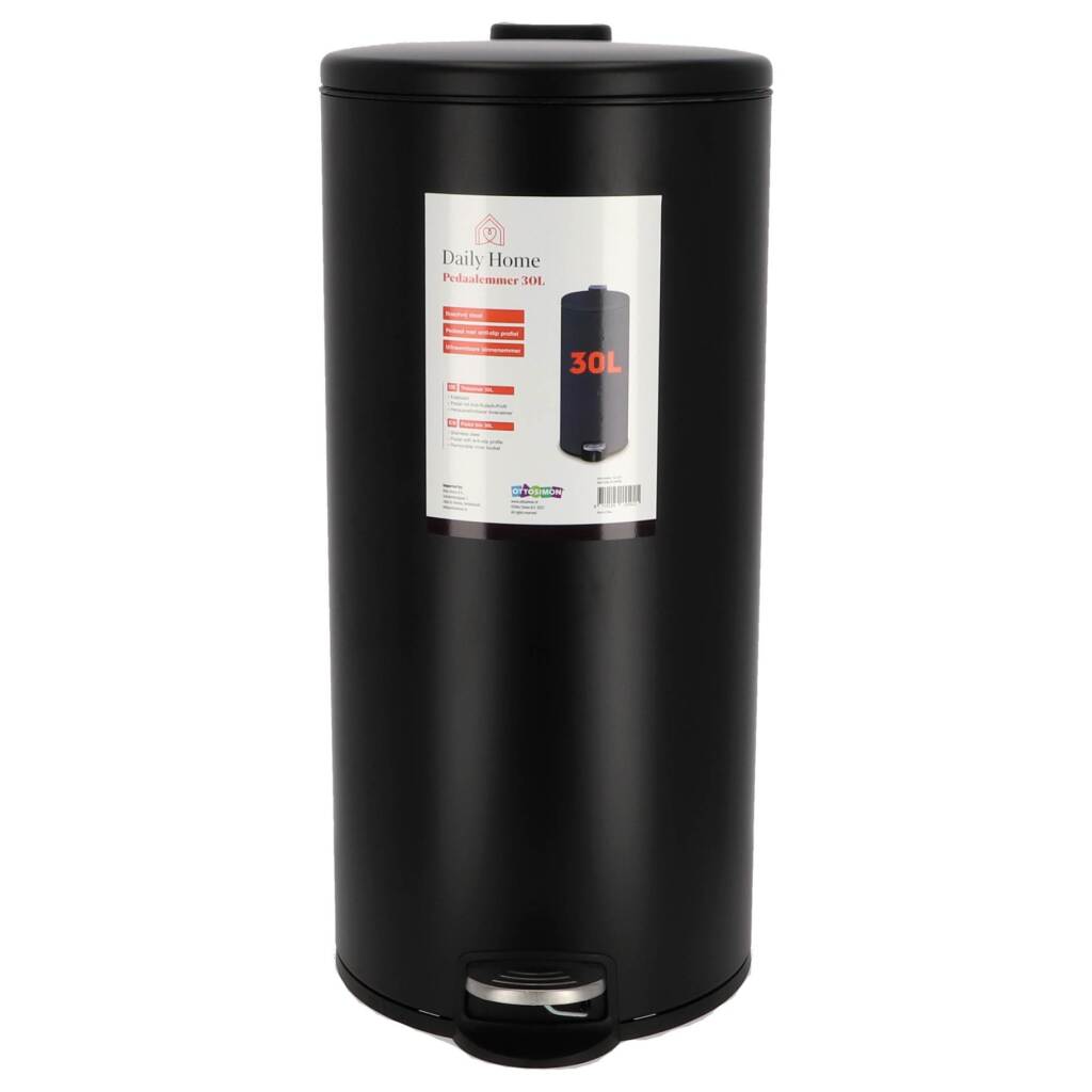 Daily Home pedaalemmer 30l mat zwart