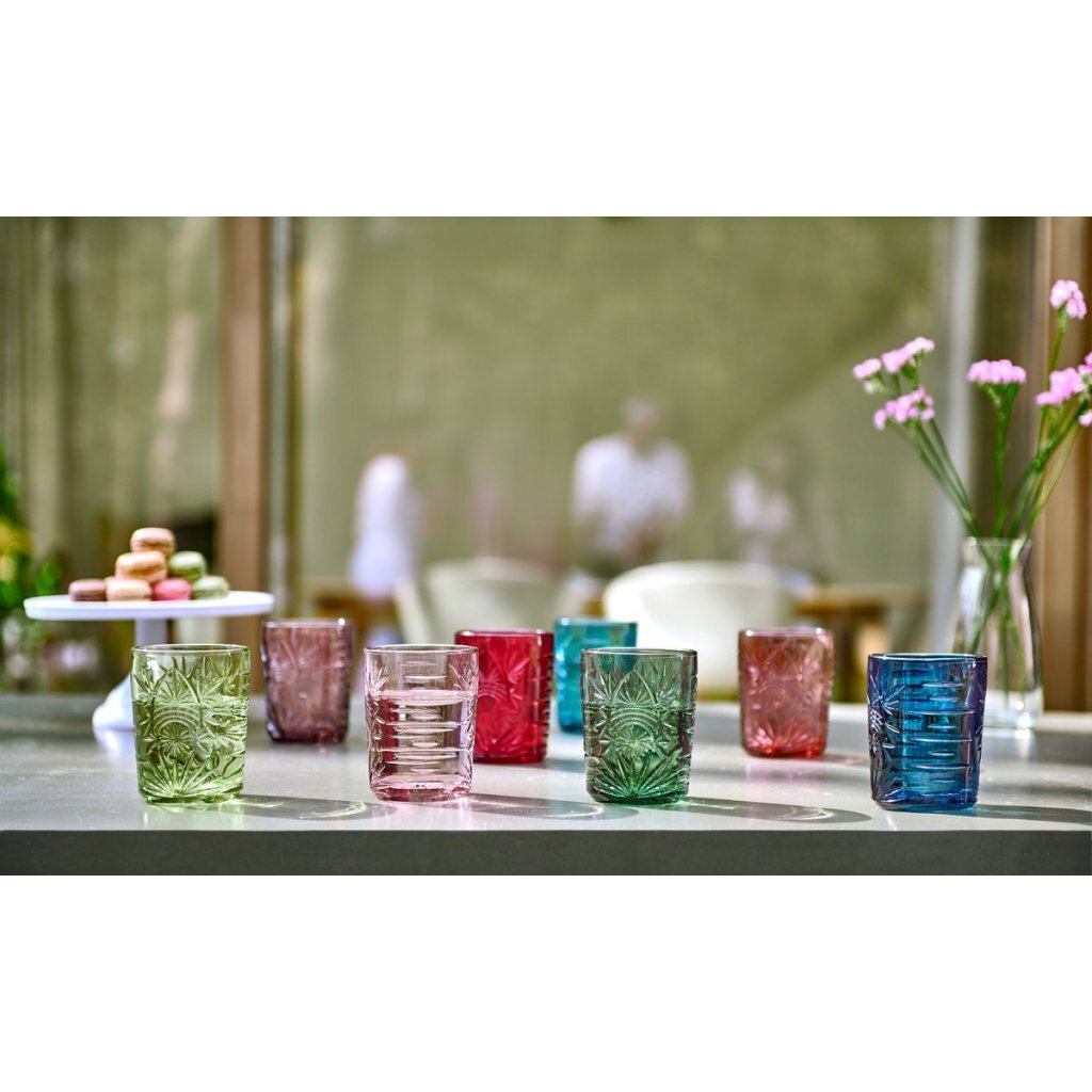 Royal Leerdam match and color waterglazen 35 cl 4 stuks groen blauw