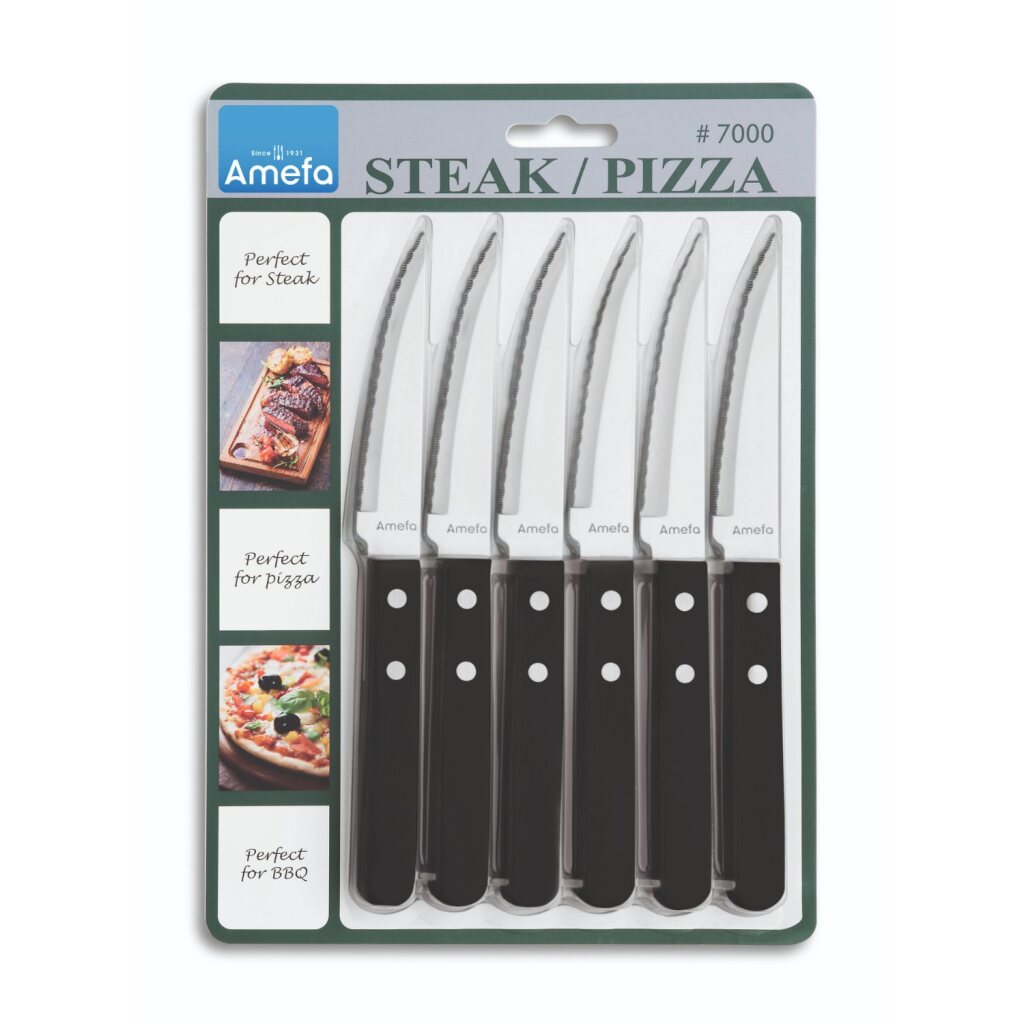 Amefa pizza steak messenset 6-delig zwart