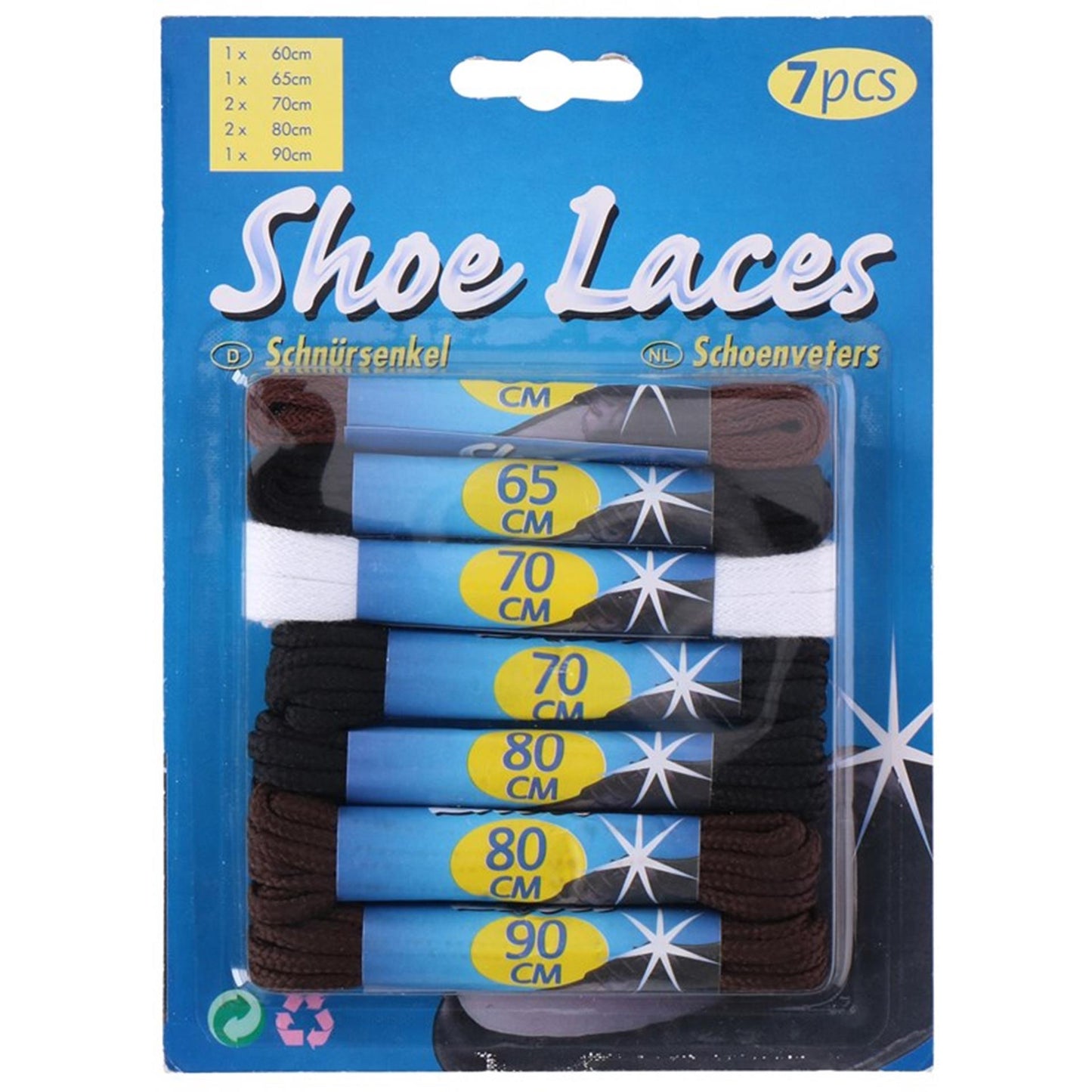 Lifetime Schoenveterset 7-delig op kaart