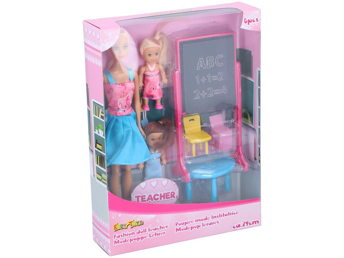 Eddy Toys Modepop lerares 29cm 6-delige set
