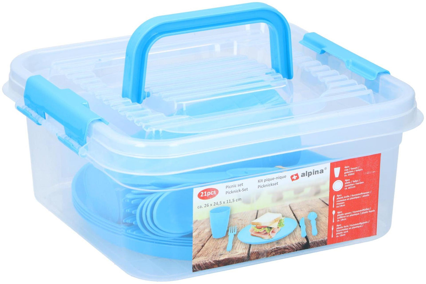 Alpina 4-persoons picknickset in box