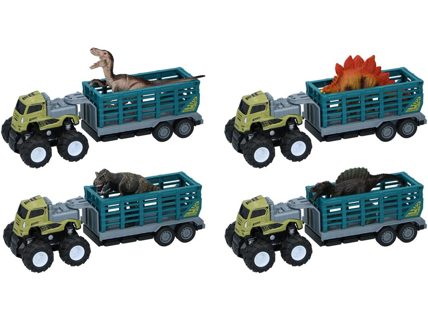 Eddy Toys Truck met aanhanger en dino 26x9x9cm