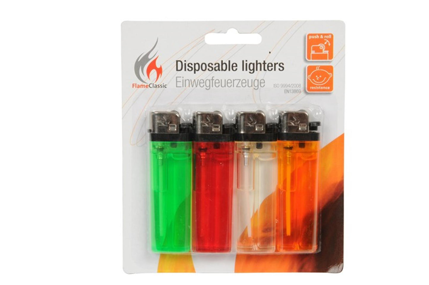 Flame Classics Aansteker wegwerp 4 stuks