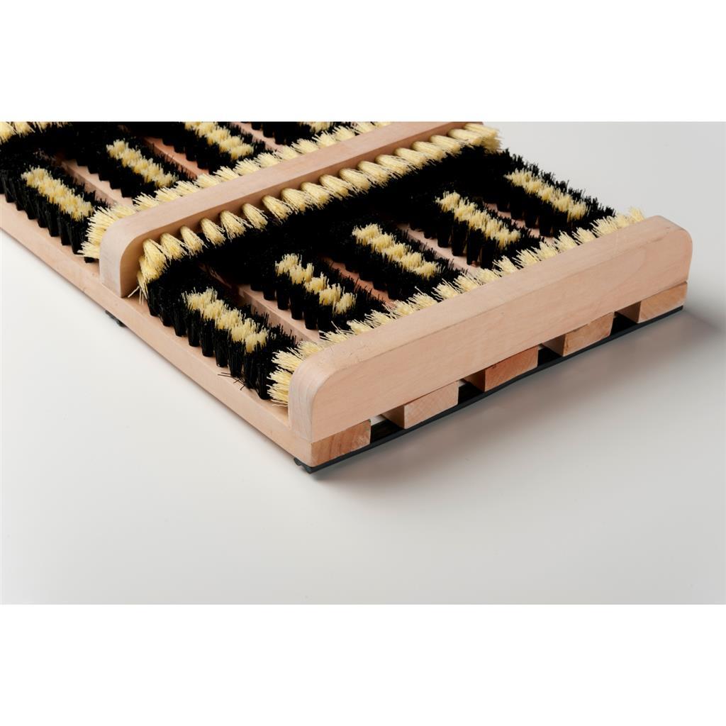 Basic Houten schoenen en laarzen voetveger met borstels 35x26x5,5 cm