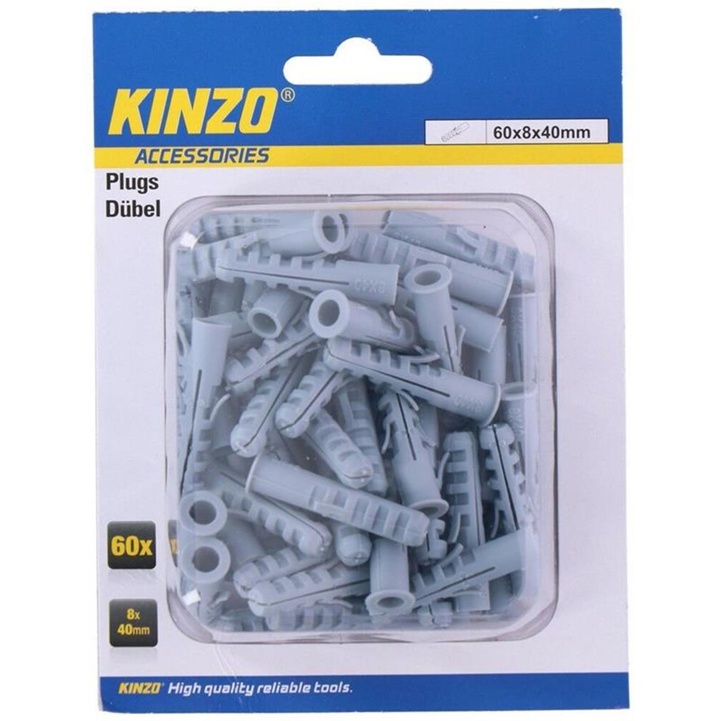 Kinzo pluggen kunststof 60st 8x40mm