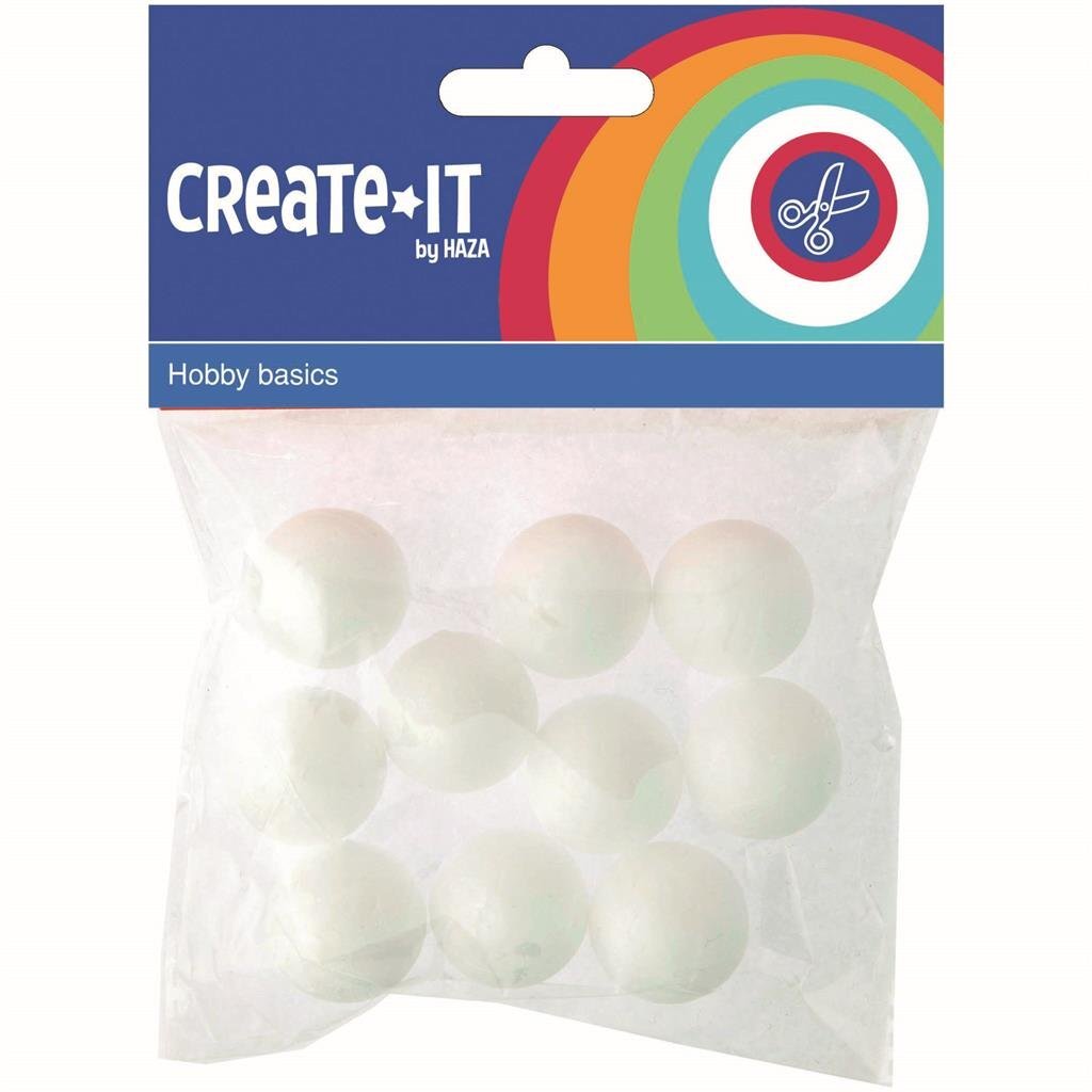 Create It polystyreen bollen 2.5 cm 10 stuks