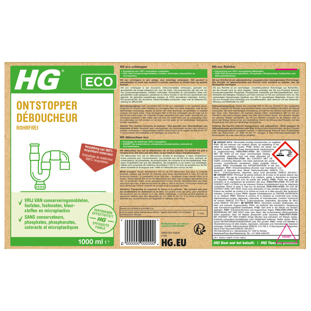 HG eco ontstopper 1000ml