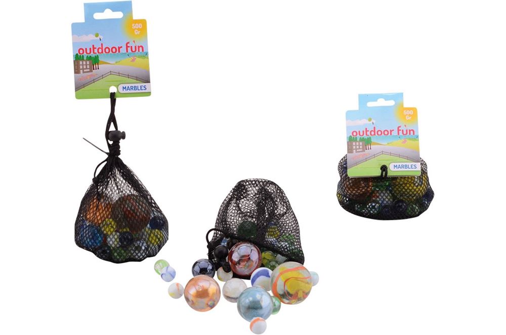 Outdoor Fun knikkers in net, 500 gram. 3