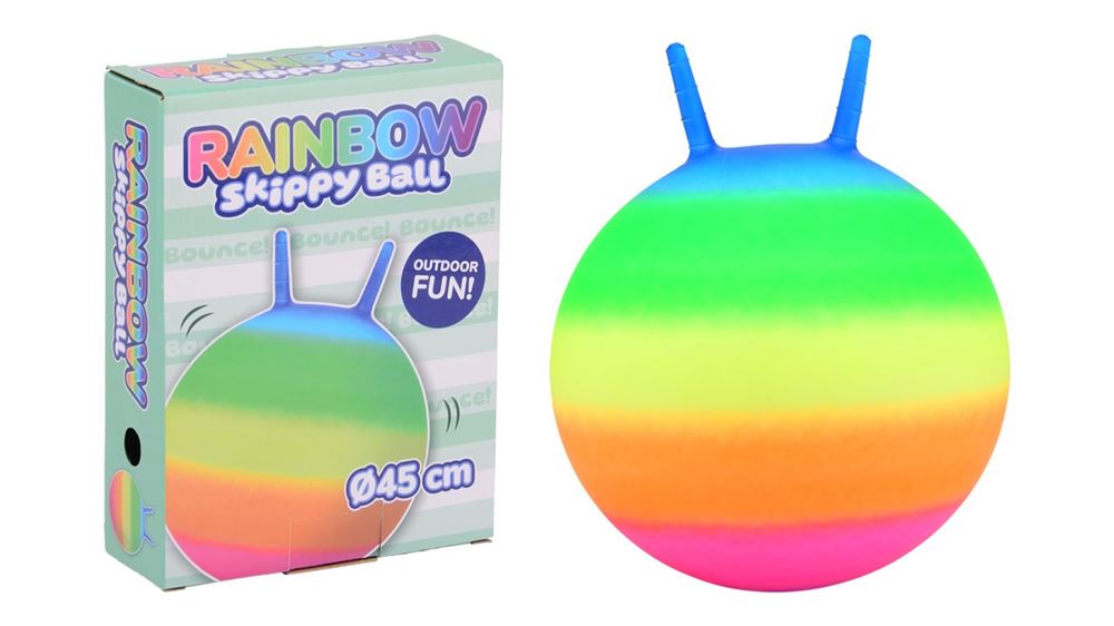 Johntoy Outdoor fun regenboog skippybal 45 cm. 3