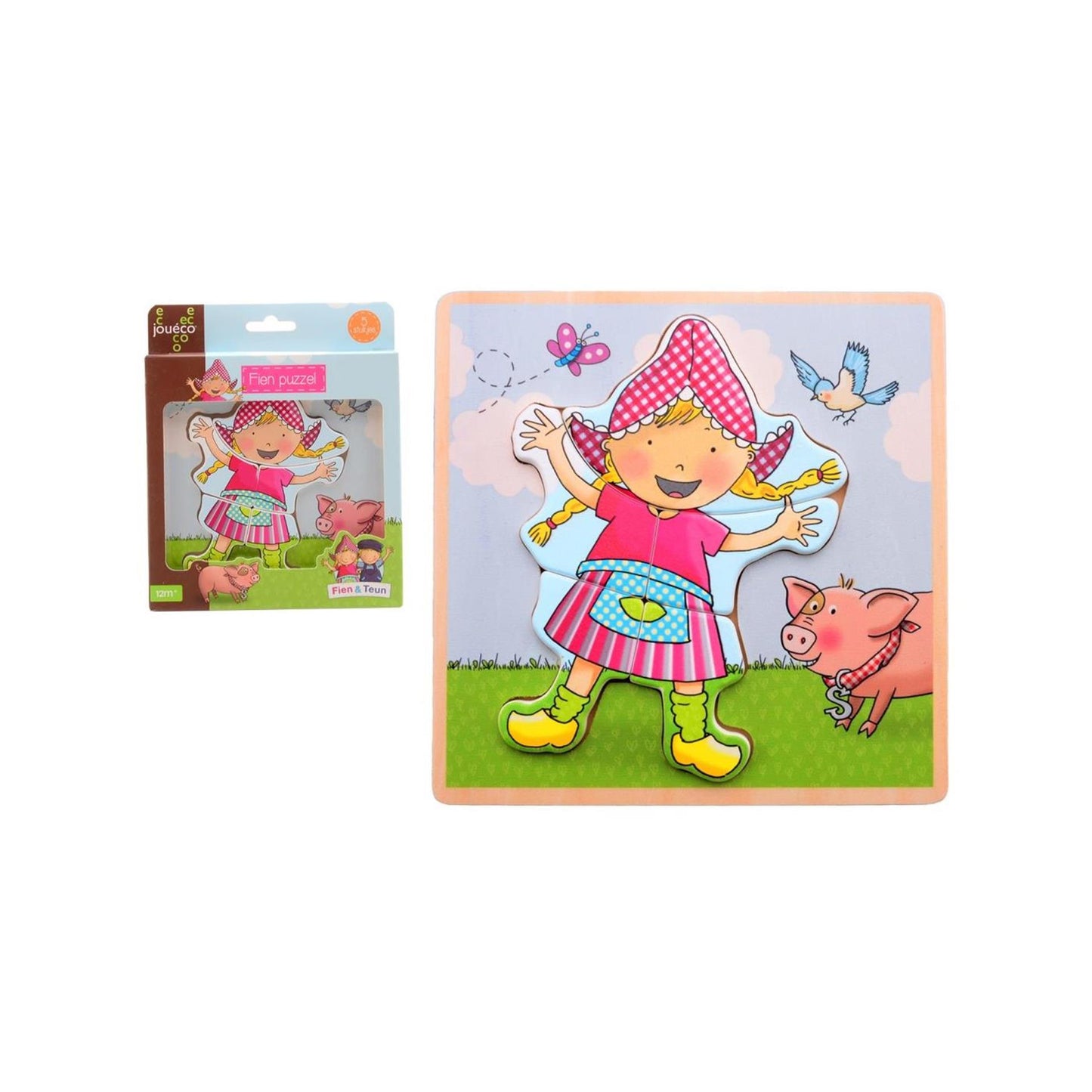 Johntoy Jouéco® fien teun houten puzzel fien