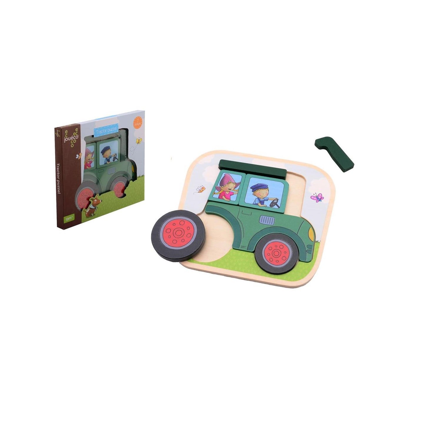 Johntoy Jouéco® fien teun tractor puzzel hout